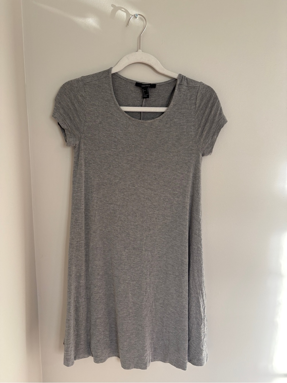 Forever 21 Gray Scoop Neck Tee Dress